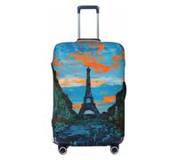 Coprivaligia da viaggio, borsa protettiva per valigia, stampa bifacciale con street art di Parigi, adatta a bagagli da 18-32 pollici, coprivaligia per bambini e adulti, taglia media