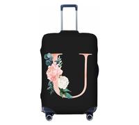 Coprivaligia da viaggio con lettera floreale ad U, in spandex, con protezione per valigia, antigraffio, adatta a bagagli da 18 a 32 pollici, coprivaligia per bambini e adulti, piccola