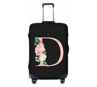 Coprivaligia da viaggio con lettera floreale D, in spandex, con protezione per valigia, stampa fronte-retro con lettera floreale D, adatta a bagagli da 18-32 pollici, coprivaligia per bambini e ad