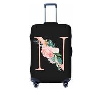 Coprivaligia da viaggio con lettera N floreale ad , in spandex, con protezione per valigia, stampa fronte-retro con lettera N floreale ad , adatta a bagagli da 18-32 pollici, coprivaligia per bambin