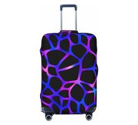 Coprivaligia da viaggio con motivo astratto arcobaleno al neon, in spandex, con protezione per valigia, motivo astratto arcobaleno al neon, stampato su entrambi i lati, adatto a bagagli da 18 a 32 pol