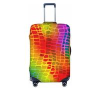 Coprivaligia da viaggio con stampa serpente al neon, in spandex, con protezione per valigia, antipolvere, con stampa serpente al neon, adatta a bagagli da 18-32 pollici, custodia per valigia per bambi