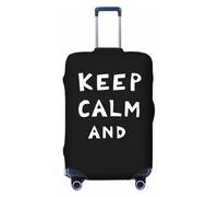 Coprivaligia da viaggio, coprivaligia, borsa protettiva, Keep Calm, bianco e nero, antipolvere, adatto per bagagli da 18 a 32 pollici, coprivaligia per bambini e adulti, piccolo