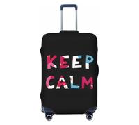 Coprivaligia da viaggio, coprivaligia, borsa protettiva, stampa Keep Calm, stampa fronte-retro, adatta a bagagli da 18 a 32 pollici, coprivaligia per bambini e adulti, taglia media