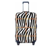 Coprivaligia da viaggio, protezione per valigia, catene dorate, antipolvere, zebra, adatta per bagagli da 18 a 32 pollici, coprivaligia per bambini e adulti, piccola