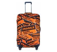 Coprivaligia da viaggio, protezione per valigia, stampa arancione fragile, stampa fronte-retro, adatta a bagagli da 18 a 32 pollici, custodia per valigia per bambini e adulti, taglia XS