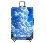 Coprivaligia Elastico Da Viaggio,Architettura Città Cielo Stellato Mondo Sottomarino Animali Copri Valigia Protettiva Antigraffio,Lavabile,Personalizzata Luggage Cover (Blu,L(25-28inch))