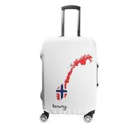 Coprivaligia Elastico Da Viaggio Per Valigie Da 18-32 Pollici Con Stampa Della Mappa Della Bandiera Del Regno Di Norvegia Lavabile Protezione Per Trolley Da Viaggio M