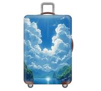 Coprivaligia Elastico,Lavabile Copertura Per Bagagli Città Edificio 3D Trolley Custodia Protettiva Per Adulti,Bambino,Teen,Viaggi,Business,Antipolvere Luggage Cover (Color 4,S(18-21inch))