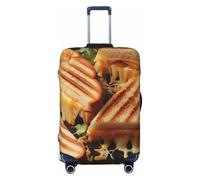 Coprivaligia elastico lavabile per panini al formaggio, protezione per valigia, alla moda, antipolvere, adatta a bagagli da 18 a 32 pollici, nero, piccolo