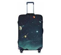 Coprivaligia elastico lavabile per viaggio con cielo stellato, per proteggere valigie da polvere e bagagli da 18 a 32 pollici, nero, XL
