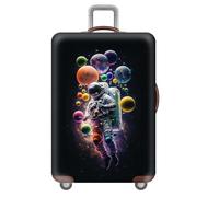 Coprivaligia Grande,Cielo Stellato,Linee,Personalizada Copri Valigia,Personalizzato Viaje Luggage Cover,Lavabile,Elastico, Antigraffio,Per Coprivaligia Da 18-32 Pollici (Astronauta,S(18-21inch))