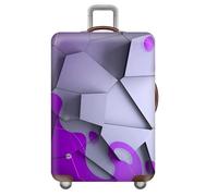 Coprivaligia Grande,Stampa Galassica Del Cubo Della Pianta Del Fiore,Personalizada Viaggio Copri Valigia,Lavabile,Elastico, Antigraffio,Per Funda Maleta Da 18-32 Pollici (Viola,XL(29-32inch))