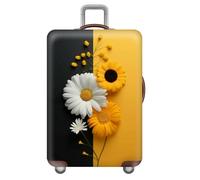 Coprivaligia Grande,Stampa Galassica Del Cubo Della Pianta Del Fiore,Personalizada Viaggio Copri Valigia,Lavabile,Elastico, Antigraffio,Per Funda Maleta Da 18-32 Pollici (Giallo,XL(29-32inch))