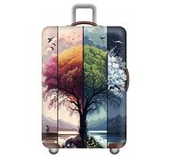 Coprivaligia Grande,Stampa Galassica Del Cubo Della Pianta Del Fiore,Personalizada Viaggio Copri Valigia,Lavabile,Elastico, Antigraffio,Per Funda Maleta Da 18-32 Pollici (Colorato,S(18-21inch))