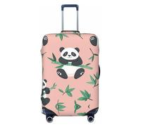 Coprivaligia in bambù rosa con motivo panda dei cartoni animati, coprivaligia da viaggio