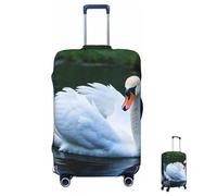 Coprivaligia lavabile elastico bianco cigno coprivaligia da viaggio alla moda antigraffio protezione per valigia decorativa adatta a bagagli da 18-32 pollici extra large