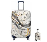 Coprivaligia lavabile elastico con stampa di note musicali, coprivaligia da viaggio alla moda, antigraffio, decorativo, adatto a bagagli da 18 a 32 pollici di grandi dimensioni