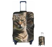 Coprivaligia lavabile elastico due gatti sull'erba coprivaligia da viaggio alla moda antigraffio protezione per valigia decorativa adatta a bagagli piccoli da 18 a 32 pollici