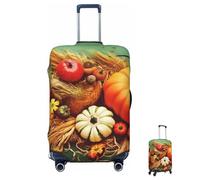 Coprivaligia lavabile elastico Happy Thanksgiving Coprivaligia da viaggio alla moda Antigraffio Protezione per valigia Decoraitve Adatto a bagagli da 18-32 pollici X-Large