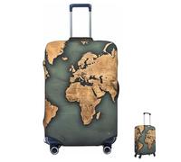 Coprivaligia lavabile elastico mappa del mondo continenti coprivaligia da viaggio moda antigraffio protezione valigia decorativa adatta a bagagli da 18-32 pollici di grandi dimensioni