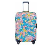 Coprivaligia macro multicolore con granelli di zucchero e sabbia, protezione per valigia lavabile di alta qualità con cerniera di sicurezza e chiusura con fibbia, adatta a bagagli da viaggio da 18 a 3