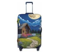 Coprivaligia Moonlit Cabin Garden, coprivaligia elastico lavabile antigraffio per valigie da 18 a 32 pollici L (25-28")