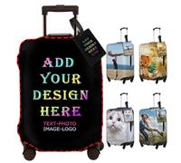 Coprivaligia personalizzato per bagagli Progetta la tua foto Testo Logo Protezione per bagagli Personalizza Custodia protettiva elastica lavabile antigraffio per valigia per viaggi d'affari
