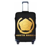 Coprivaligia universale elasticizzato con emblema dorato della Corea del Sud, custodia per bagaglio a mano, antigraffio, protezione per bagaglio da viaggio unisex, per donne, viaggi di piccole dimens