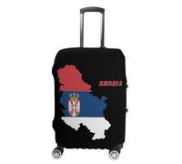 Coprivaligie Da Viaggio Per Valigie - Coprivaligia - Materiale Elasticizzato Di Alta Qualità - Stampa Della Divertente Mappa Della Bandiera Della Repubblica Di Serbia - Piccola Media O Extra Large L