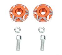 Copriviti per targa Motorcycle 6MM Usura Copriviti per targa(orange) | Design aerodinamico, resistenza per vento, protezione viti, finitura colorata, moto