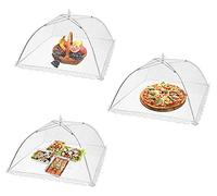 Coprivivande,3 PCS Copri Alimenti in Rete Copertura per Alimenti Pop-up Coperture per Alimenti 14 Pollici Pieghevoli Schermo Piatto per Cucina Aperto Schermi Feste Picnic Barbecue Bianco
