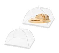 Coprivivande a Rete Pieghevole,2 PCS Anti Insetti Copertura per Alimenti Riutilizzabile Rete Protettiva Trasparente per Mosche Zanzare Perfetta per Cibo Frutta Barbecue Interno Esterno