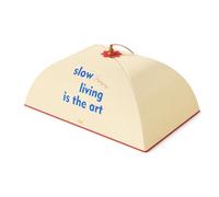 Coprivivande Pieghevole in Tessuto, Quadrato Lettere (Beige)