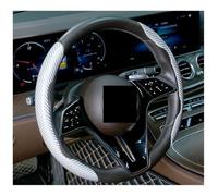 Coprivolante 2/3PCS Coprivolante per auto in in fibra di carbonio 1K Micro fibra PU PVC Coprivolante antiscivolo universale(2pcs white)