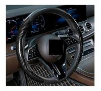 Coprivolante 2/3PCS Coprivolante per auto in in fibra di carbonio 1K Micro fibra PU PVC Coprivolante antiscivolo universale(2Pcs Black)
