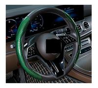Coprivolante 2/3PCS Coprivolante per auto in in fibra di carbonio 1K Micro fibra PU PVC Coprivolante antiscivolo universale(2pcs green)
