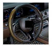 Coprivolante 2/3PCS Coprivolante per auto in in fibra di carbonio 1K Micro fibra PU PVC Coprivolante antiscivolo universale(2pcs yellow)
