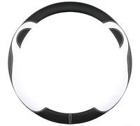 Coprivolante a forma di orso con cartoni animati, progettato per volanti circolari di 38 cm di diametro e a forma di D, con morbido peluche artificiale per una presa comoda (nero-B)