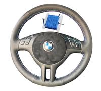 Coprivolante Accessorio di protezione interna in pelle perforata nera cucita a mano per coperchio del volante dell'auto, per BMW Serie 3 E46 E46/5 2000-2005 / X5 E53 2000-2001