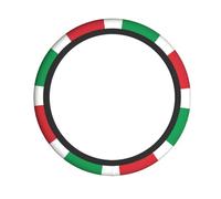Coprivolante antiscivolo con bandiera italiana, misura universale, 38,1 cm, migliora il comfort di guida e la sicurezza.