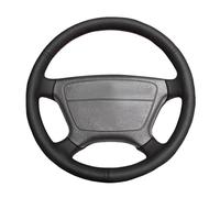 Coprivolante Antiscivolo in Similpelle Nera per Mercedes W202 140 W210 con Cuciture Azzurre (Filo Giallo)