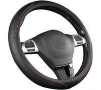 Coprivolante antiscivolo per auto, in pelle sintetica, adatto per tutto l'anno e dimensioni standard (linea rossa)