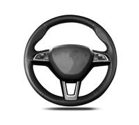 Coprivolante Antiscivolo Per Skoda Per Octavia 2015-2019 Per Fabia Per Kodiaq Per Citigo Per Superb Per Scala Accessori Auto Ecopelle Nera Coprivolante Coprivolanti(Light Blue Thread)