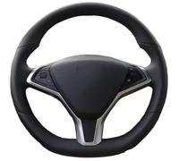 Coprivolante antiscivolo perforato in microfibra cucito a mano per Tesla per Model X 2012-2018, accessori per auto(Rosso)