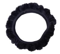Coprivolante Auto 1 Pezzo Di Peluche Caldo Coprivolante Decorazione Calda Super Spessa Collare Di Peluche Morbido Volante Per Auto(Black)