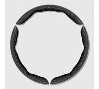 Coprivolante Auto 2 3 Pezzi 38 Cm Universale In Fibra Di Carbonio E Pelle Per Volante Auto Effetto Mogano Antiscivolo Copertura Volante(2PCS red2)