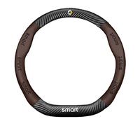 Coprivolante Auto Compatibile con Smart Fortwo C450 1998-2006, Microfibra Antiscivolo, Traspirante Copri Volante per Auto, Adatto Tutte Le Stagioni, Facile da Installare,Brown-D-Type