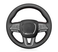Coprivolante Auto Copertura di Volante Coprivolanteper Auto in Pelle Microfibra，Antiscivolo per Dodge Challenger 2015-2021 per Dodge Charger 2015-2021 per Dodge Durango 2018-White Thread