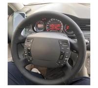 Coprivolante Auto Copri Per Citroen C5 2008-2017 Coprivolante Fai Da Te In Similpelle Nera Cucita Mano Accessori Interni Auto Copri Volante Auto(Red Thread)